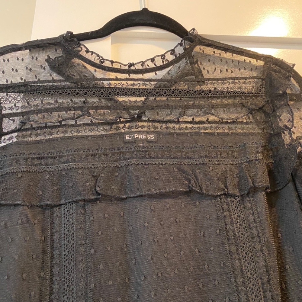 Express Lace Ruffle Blouse - Picture 2 of 5